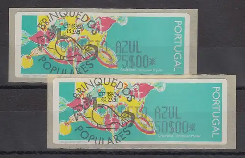 Portugal 1995 ATM Galinhas Mi.-Nr. 9 Z2 AZUL Satz 75-350 mit ET-O 15.2.95