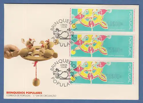 Portugal 1995 ATM Galinhas mit Punkten Mi.-Nr. 11 Z1 Satz 40-75-190 auf FDC 