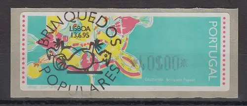 Portugal 1995 ATM Galinhas mit Punkten Mi.-Nr. 11 Z1 Wert 40 mit ET-O 13.6.95