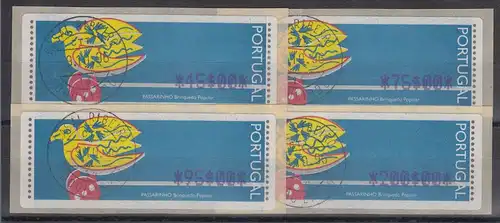 Portugal 1996 ATM Passarinho Mi.-Nr. 13.1.1 Z1 Satz 45-75-95-200 gestempelt