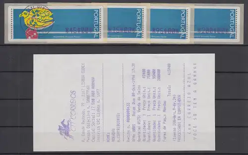 Portugal 1996 ATM Passarinho Mi.-Nr. 13.1.1 Z1 Satz 45-75-95-200 O ET-AQ engl.