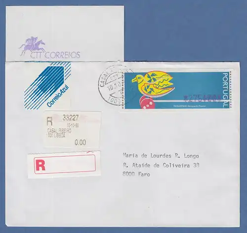 Portugal 1996 ATM Passarinho Mi.-Nr. 13.1.1 Z1 Wert 275 auf Inlands-R-Brief AQ