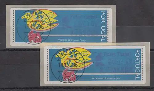 Portugal 1996 ATM Passarinho Mi-Nr 13.1.2 Z2 Feliz Natal Satz 75-350 mit ET-O