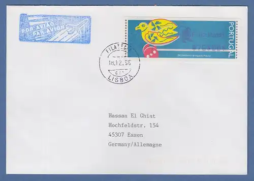 Portugal 1996 ATM Passarinho Mi-Nr 13.1.2 Z1 Feliz Natal Wert 75$00 auf FDC 