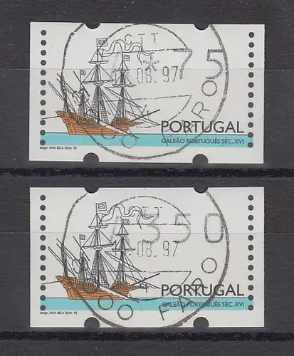 Portugal 1997 ATM Galeone mit DV Mi.-Nr. 15 Z2 Azul-Satz A75 - A350 gestempelt