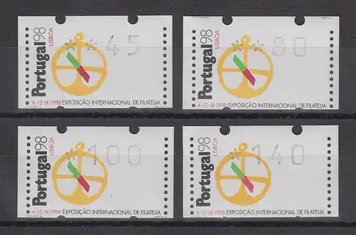 Portugal 1997 ATM PORTUGAL'98 Mi.-Nr. 16 Z1 Satz 45-80-100-140 **