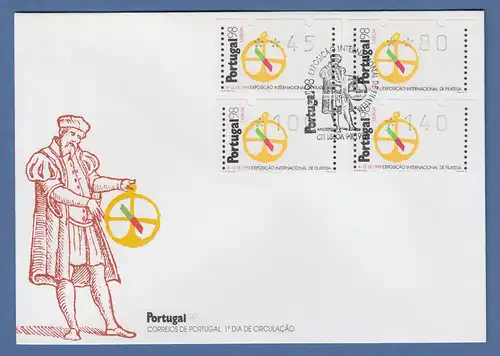 Portugal 1997 ATM PORTUGAL'98 Mi.-Nr. 16 Z1 Satz 45-80-100-140 auf offiz. FDC