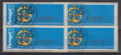 Portugal 1997 ATM PORTUGAL'98 Mi.-Nr. 17.2 Z1 Satz 45-80-100-140 mit ET-O