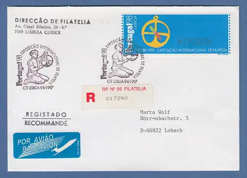 Portugal 1997 ATM PORTUGAL'98 Mi.-Nr. 17.2 Z1 Wert 395 auf R-FDC nach D