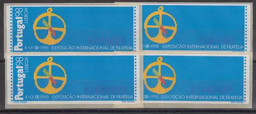 Portugal 1997 ATM PORTUGAL'98 Mi.-Nr. 17.1 Z1 Satz 45-80-100-140 ** 