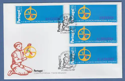 Portugal 1997 ATM PORTUGAL'98 Mi.-Nr. 17.1 Z1 Satz 45-80-100-140 auf offiz. FDC