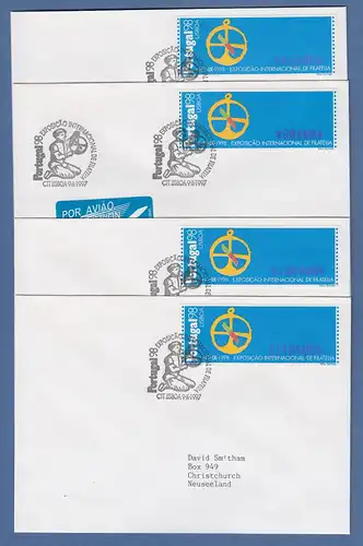 Portugal 1997 ATM PORTUGAL'98 Mi.-Nr. 17.1 Z1 Satz 45-80-100-140 auf 4 FDC's