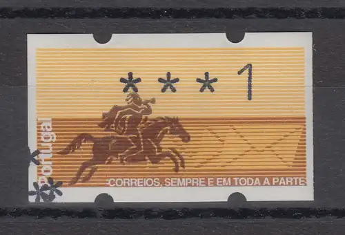 Portugal 1990 ATM Postreiter Mi.-Nr. 2 Dreifachdruck Sterne unten links ** 