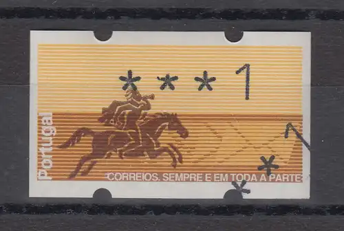 Portugal 1990 ATM Postreiter Mi.-Nr. 2 Doppeldruck ** unten rechts