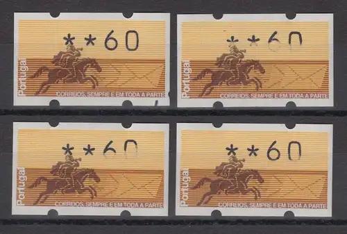 Portugal 1990 ATM Postreiter Mi.-Nr. 2 Teildruck ** Wert 60  Lot 4 ATM 