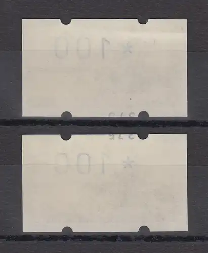 Portugal 1990 ATM Postreiter Mi-Nr. 2 Zählnummer 375 mittig geteilt, Paar 2 ATM