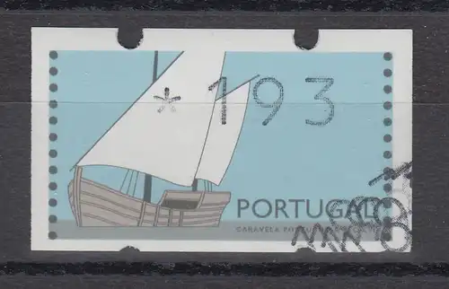 Portugal 1992 ATM Caravelle Wert 193, mit Mehrfachdruck rechts unten ! 