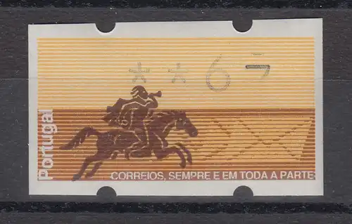 Portugal 1990 ATM Postreiter Mi-Nr. 2 mit Justierfehler (7 zu tief) **