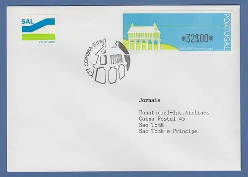 Portugal 1991 ATM Espigueiro Mi.-Nr. 3 Wert 32$00 auf FDC mit ET-O Coimbra