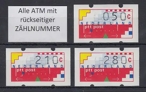Niederlande Klüssendorf-ATM Mi.-Nr. 1 Versandstellen-Satz VS6 50-210-280 ** ZN