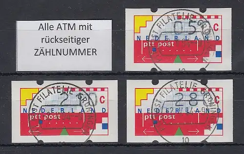 Niederlande Klüssendorf-ATM Mi.-Nr. 1 Versandstellen-Satz VS6 50-210-280 ET-O ZN