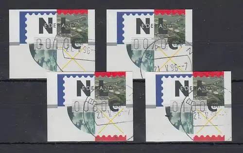 Niederlande ATM Mi.-Nr. 2.1 Typ FRAMA Satz 10-70-80-100 mit ET-O BAARN