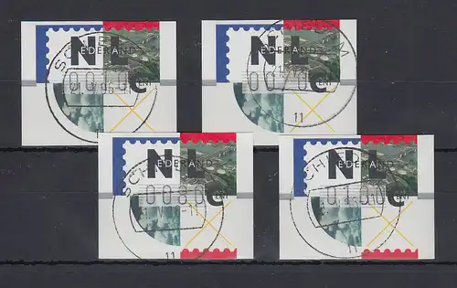 Niederlande ATM Mi.-Nr. 2.1 Typ FRAMA Satz 10-70-80-100 mit ET-O SCHIEDAM