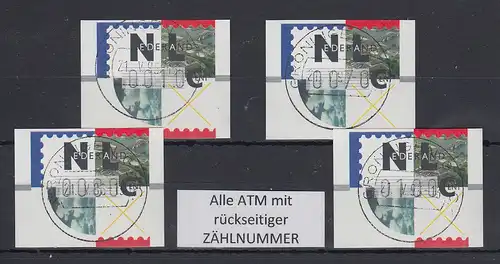 Niederlande ATM Mi.-Nr. 2.1 Typ FRAMA Satz 10-70-80-100 mit ZN ET-O GRONINGEN