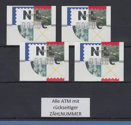 Niederlande ATM Mi.-Nr. 2.1 Typ FRAMA Satz 70-80-100-160 alle mit Zähnummer **