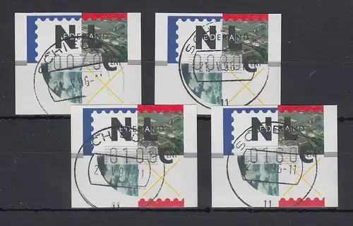 Niederlande ATM Mi.-Nr. 2.1 Typ FRAMA Satz 70-80-100-160 mit ET-O SCHIEDAM