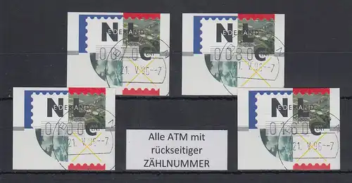 Niederlande ATM Mi.-Nr. 2.1 Typ FRAMA Satz 70-80-100-160 mit ZN  ET-O BAARN