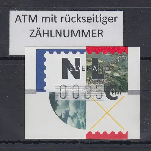 Niederlande ATM Mi.-Nr. 2.1 Typ FRAMA Kleinwert 0005 mit Zählnummer (ZN) **