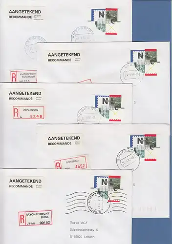 Niederlande ATM Mi.-Nr. 2.1 Typ FRAMA Wert 1100 auf R-FDC aller 5 Standorte !