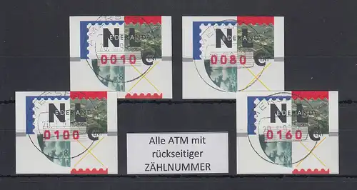 Niederlande ATM Mi-Nr. 2.2 Typ NAGLER Satz 10-80-100-160 mit ZN, ET-O AMERSFOORT