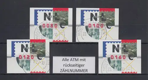 Niederlande ATM Mi.-Nr. 2.2 Typ NAGLER Satz 80-100-120-160 ZN, ET-O HOUTEN
