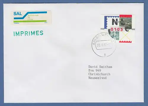 Niederlande ATM Mi.-Nr. 2.2 Typ NAGLER Wert 0105 auf FDC, O AMERSFOORT