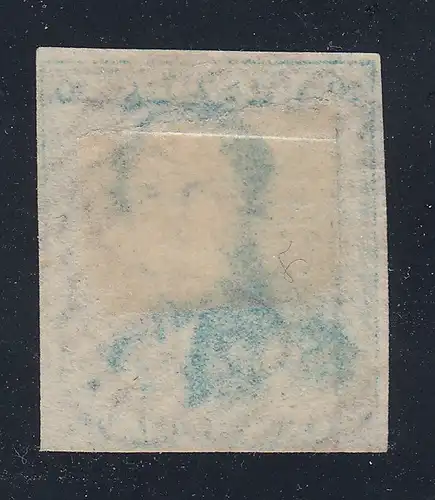 Belgien 1.Ausgabe 1849 20C-Wert in Farbe hellgrünlichblau, Mi.-Nr. 2c gestempelt