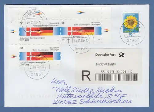 Deutschland 2005 Bonn-Kopenhagener Erklärungen Mi.-Nr. 2449 3x auf R-Brief 