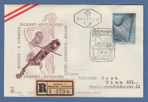Österreich 1960 Sondermarke Weltreise Wiener Philharmoniker Mi.-Nr. 1071 auf FDC
