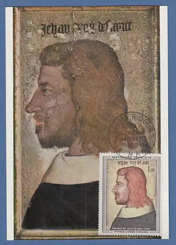 Frankreich 1964 Johann der Gute, franz. König , Mi-Nr. 1466 Maximumkarte
