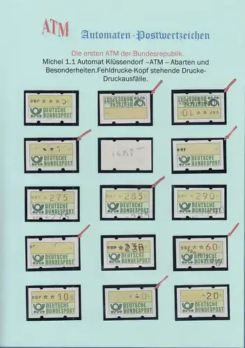 Deutschland ATM 1.Ausgabe, Lot 15 versch. Abarten und Besonderheiten