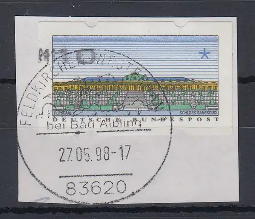 Deutschland ATM Sanssouci Nadeldruck, Werteindruck extrem nach links verschoben