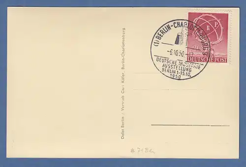 Berlin 1950, Industrie-Ausstellung ERP-Hilfe Mi.-Nr. 71 auf Ausstellungskarte 