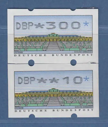 ATM Sanssouci N24-Nadeldruck Mi.-Nr. 2.2.1 Paar 300/10 rechts zusammenhängend
