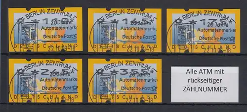 ATM Deutschland Posthörner Mi.-Nr. 3.2 Satz 5 Werte 110-145-175-265-355 mit ET-O