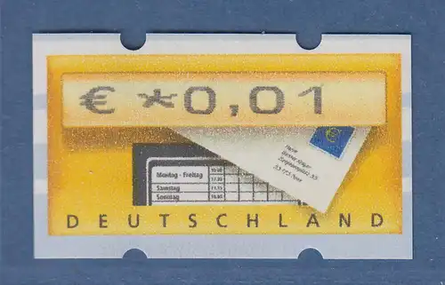Deutschland ATM Briefkasten Mi.-Nr. 5 mit KLEINER ZÄHLNUMMER ohne Punkt 0,01 ** 