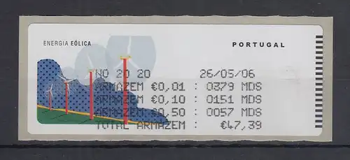 Portugal 2006 ATM Wind-Energie Monétel Mi-Nr 55 Abrechnungsvignette ARMAZEM