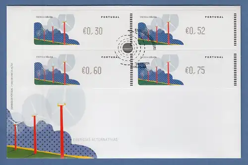 Portugal 2006 ATM Wind-Energie Monétel Mi-Nr 55.1 Satz 30-52-60-75 auf FDC