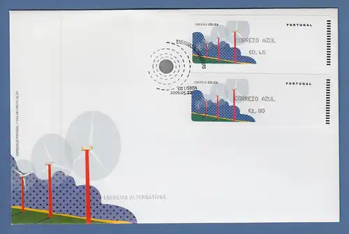 Portugal 2006 ATM Wind-Energie Monétel Mi-Nr 55.2 Satz AZUL 45-180 auf FDC