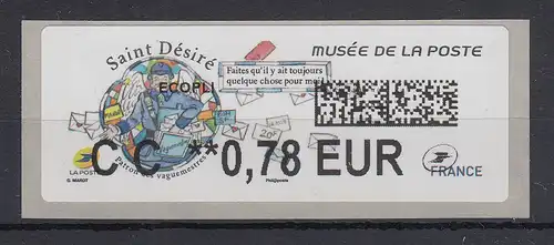 Frankreich 2018 ATM Postmuseum Saint Désiré Wert CC 0,78 EUR ** 